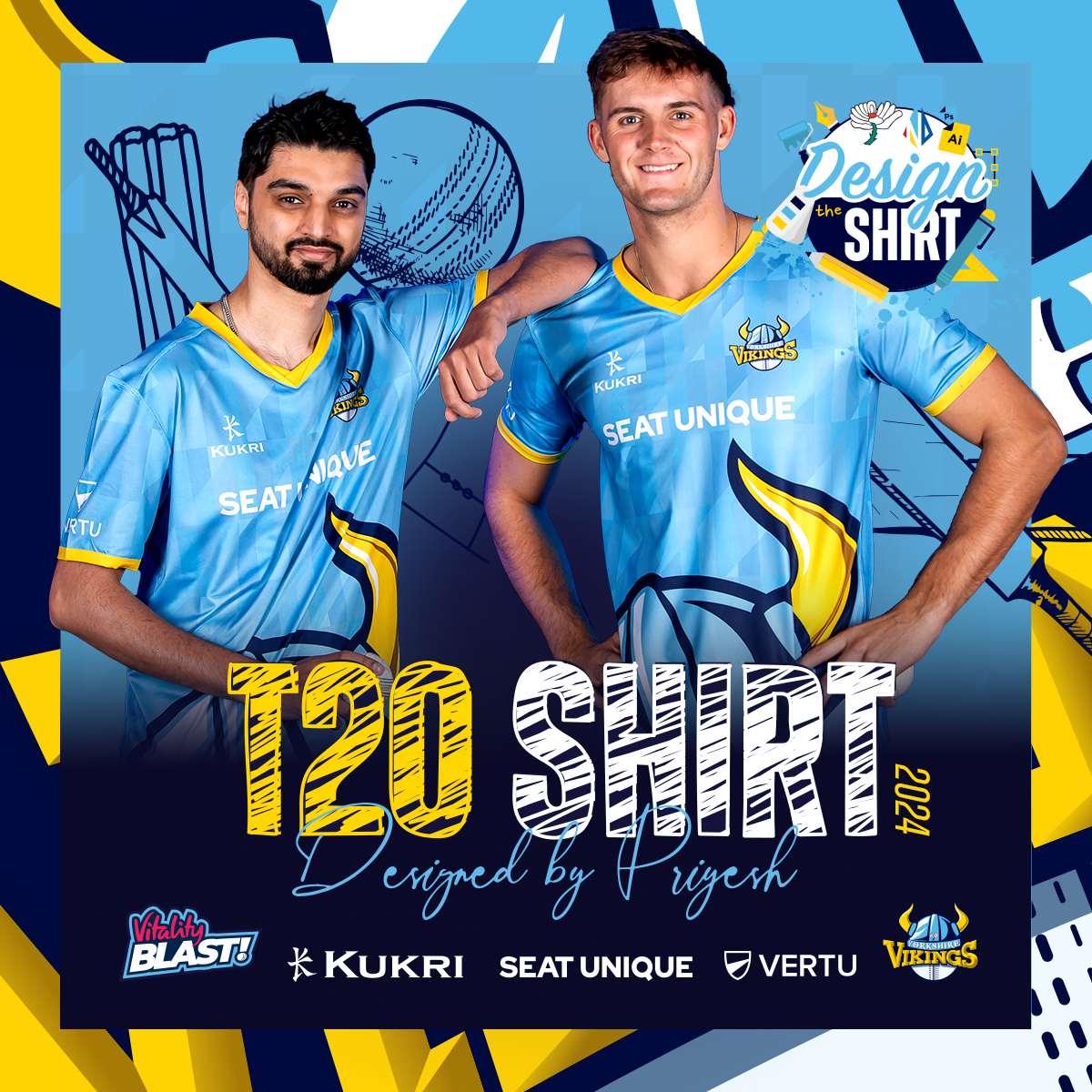 Kukri Yorkshire Vikings T20  Shirt 2024 - Junior